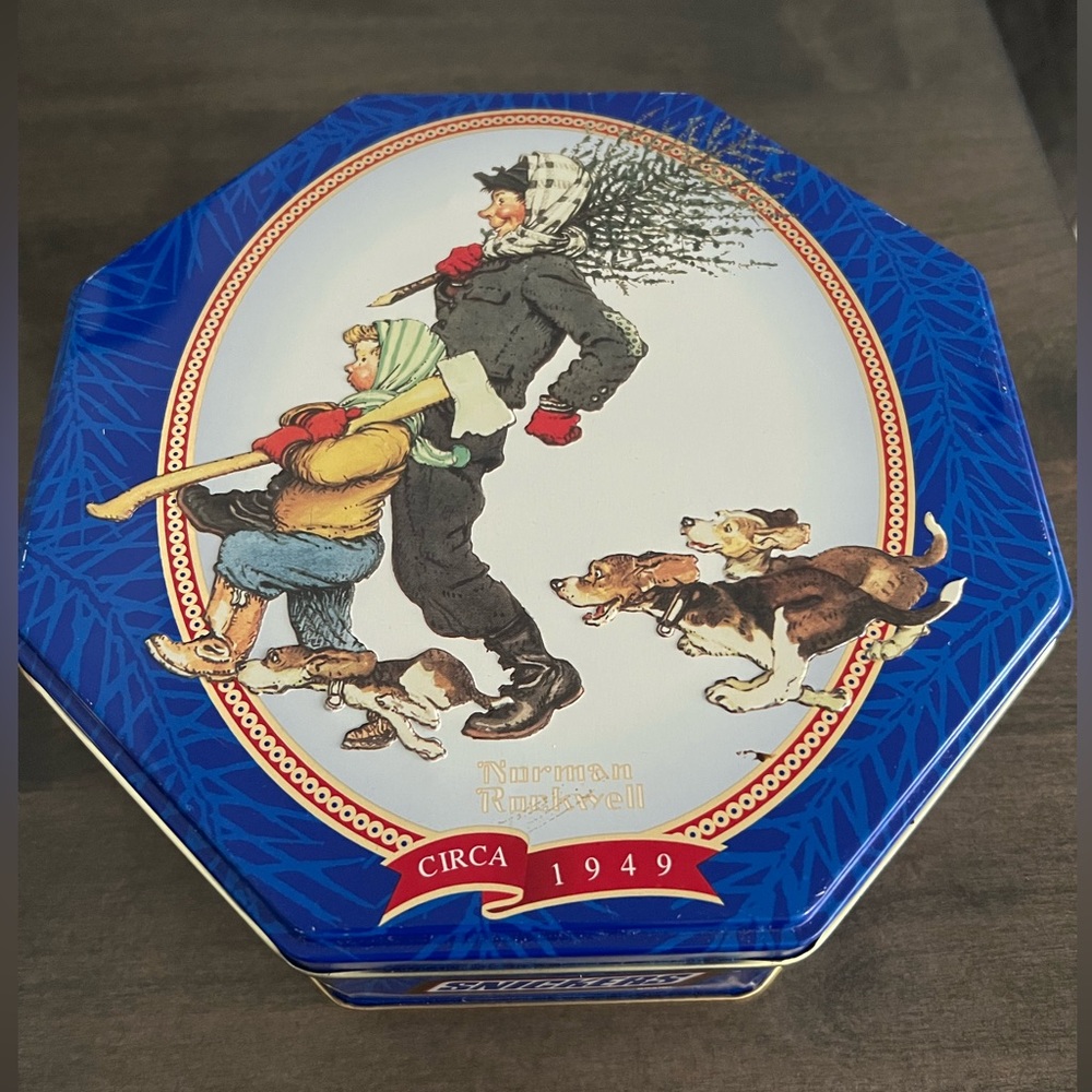 Norman Rockwell 1997 Snickers Tin Canister